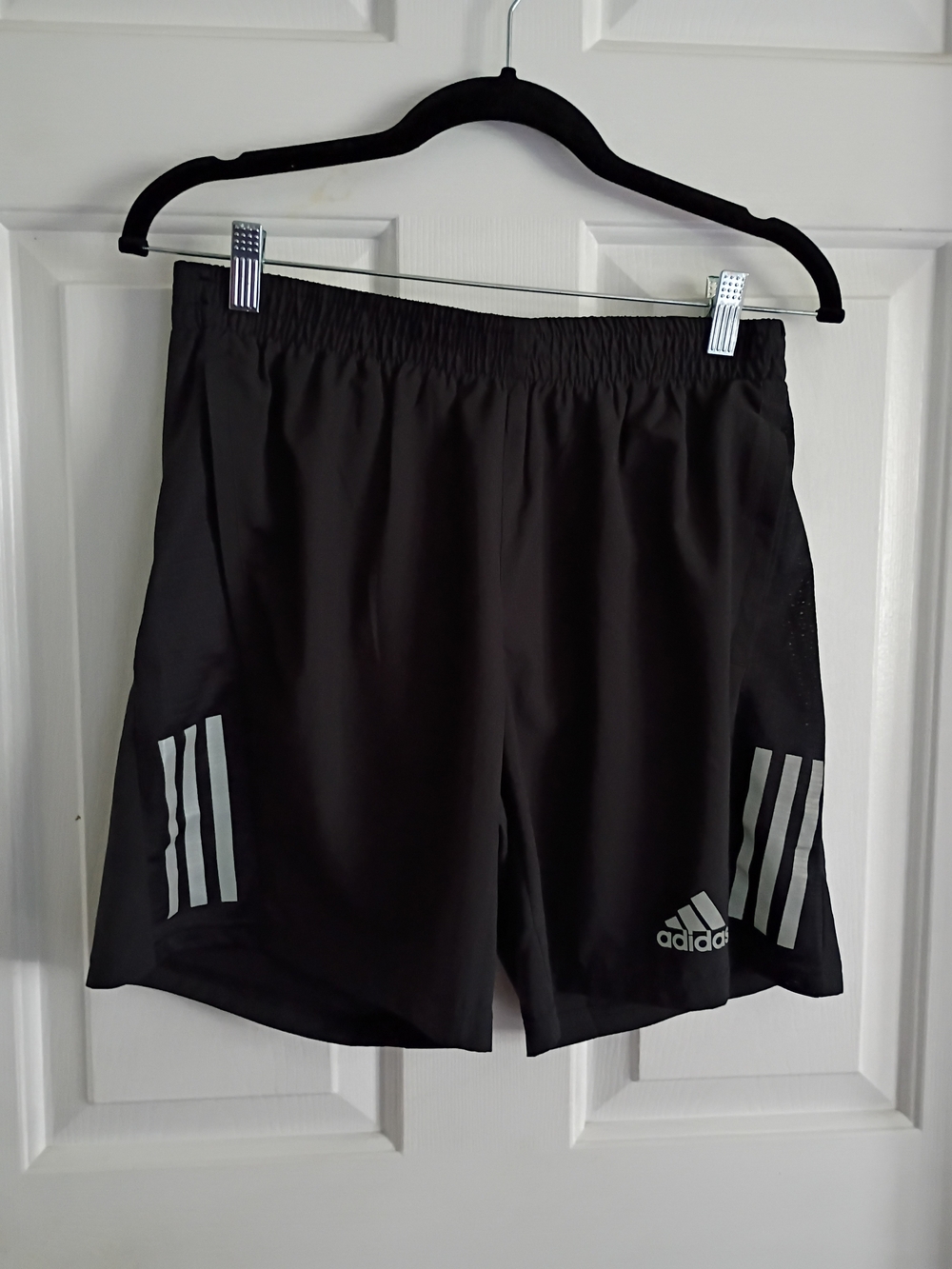 adidas Men’s Black Athletic Shorts with Reflective Stripes. New With Tags
